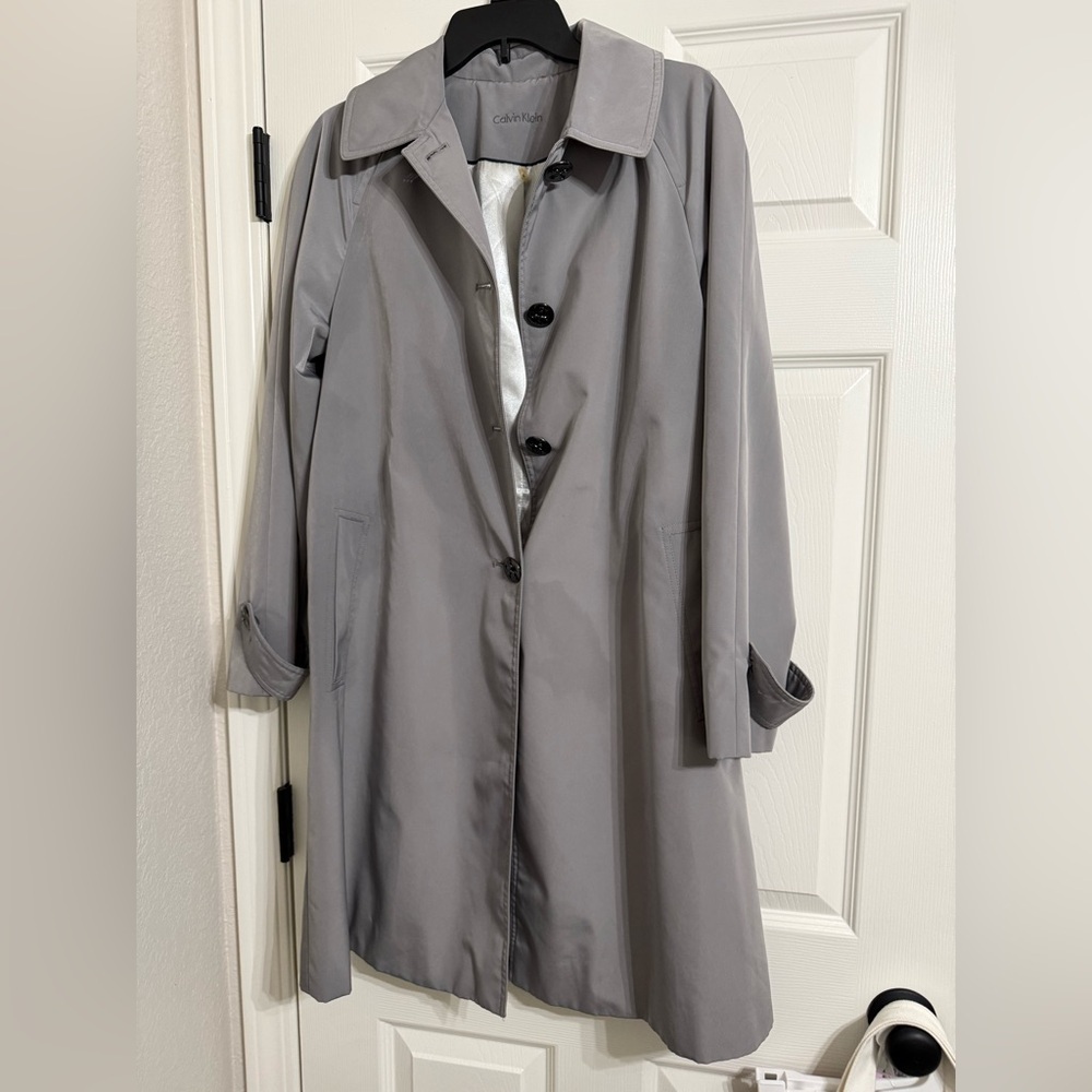 Vintage  Calvin Klein Classic Gray Trench Coat